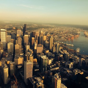 View of Seattle from Airplane