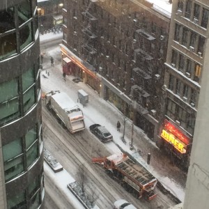 Snow ploughs on the street