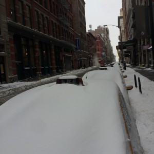 Taxis in the snow