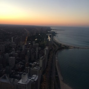 Chicago and Lake Michigan from John Hancock Observatory