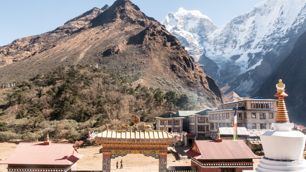 Tengboche Monastery and the tea house with mice in