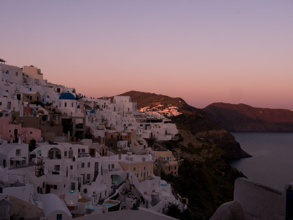 Oia village at sunset