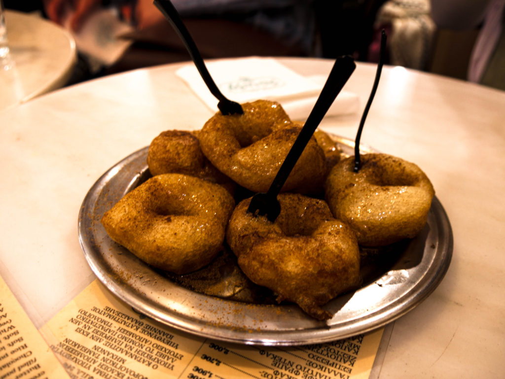 A plate of Greek donuts: "Loukoumades"