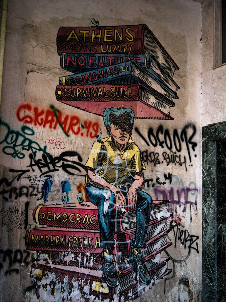 Street art of Greek student