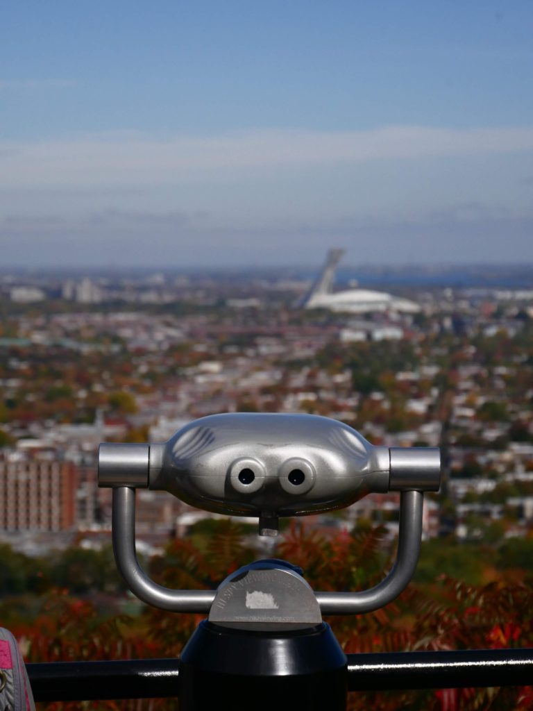 Top of Mount Royal, looking out to Olympic Stadium