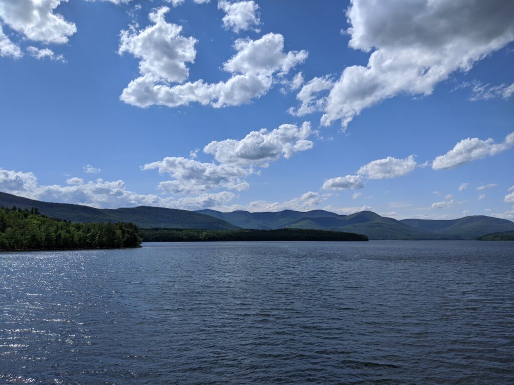 Ashokan Reservoir with catskills mountains as a backdrop